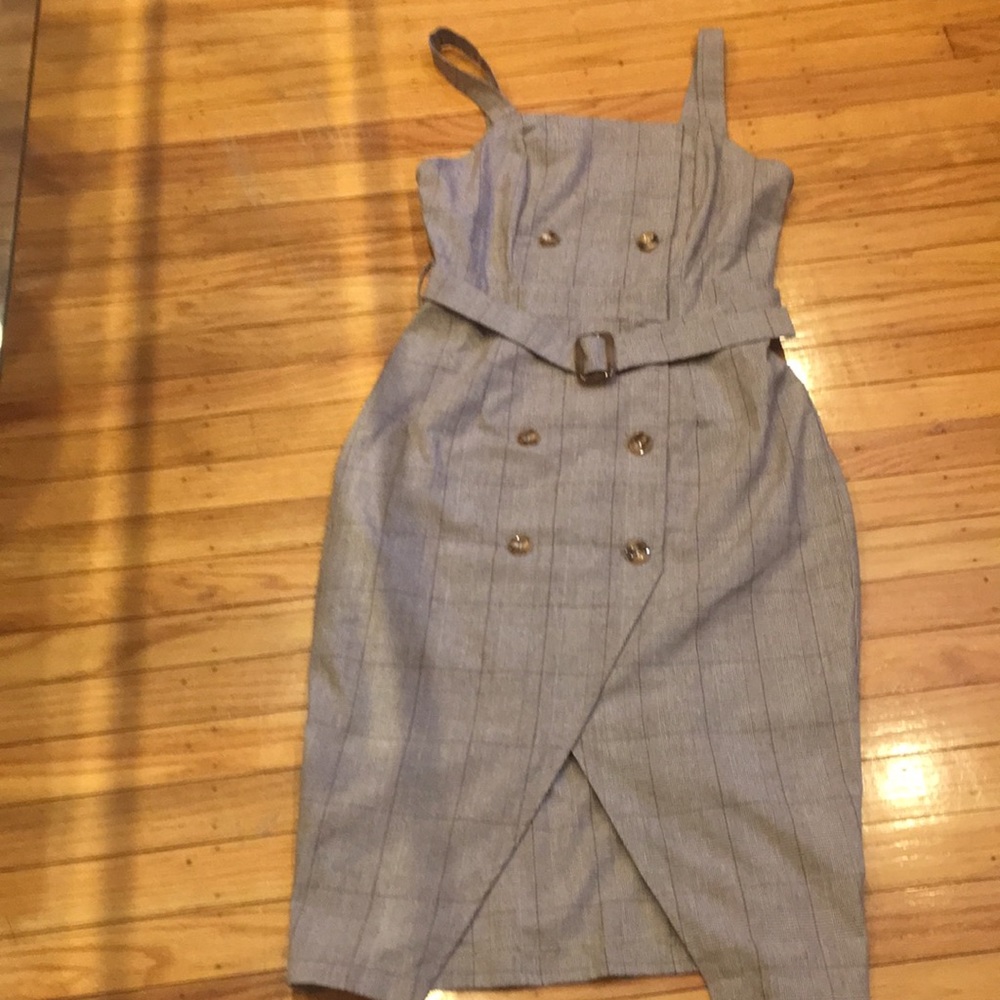 Tank top plaid dress.